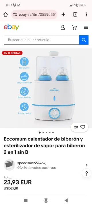 Calentador de biberones Eccomum