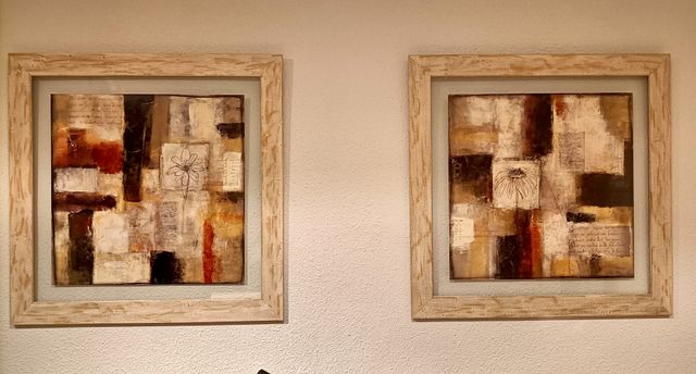 Set 2 Cuadros Decoración Salón Marcos Madera