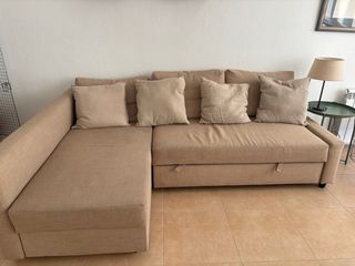 Sofá cama chaise longue beige