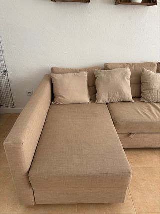 Sofá cama chaise longue beige