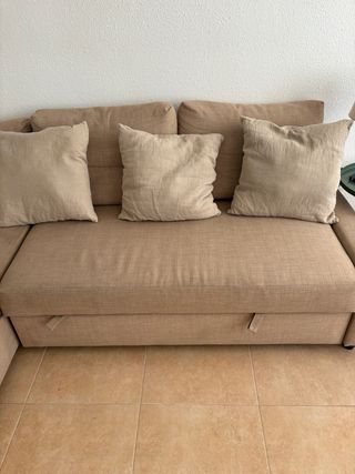 Sofá cama chaise longue beige