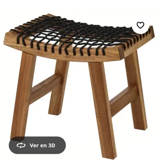 Taburete IKEA Stackholmen Madera y Tela Negra