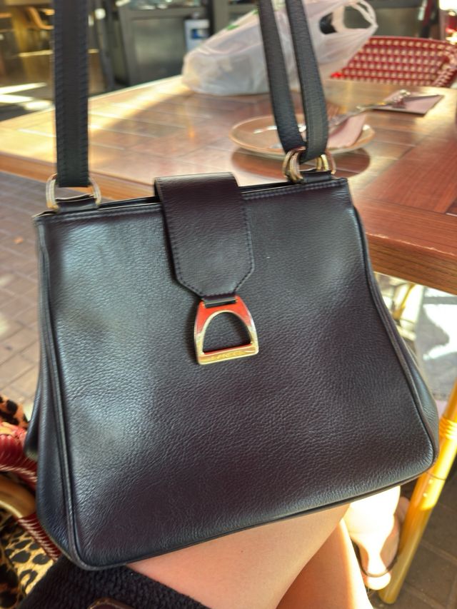 Bolso Lancel Piel Negro Vintage