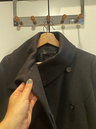 Abrigo Lana Zara Woman Negro