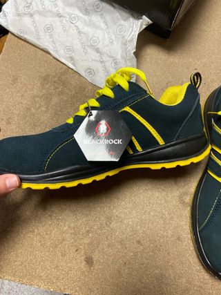 Zapatos seguridad con punta acero azul/amarillo