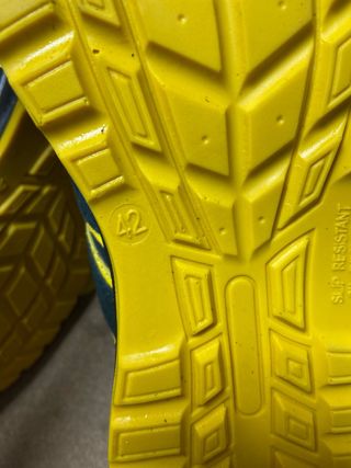 Zapatos seguridad con punta acero azul/amarillo