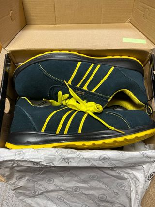 Zapatos seguridad con punta acero azul/amarillo