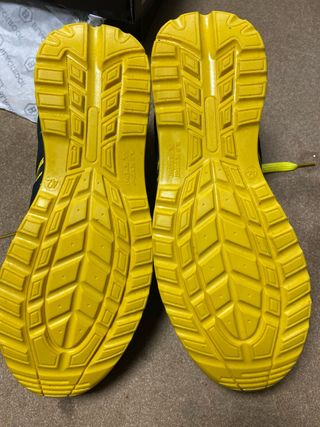 Zapatos seguridad con punta acero azul/amarillo