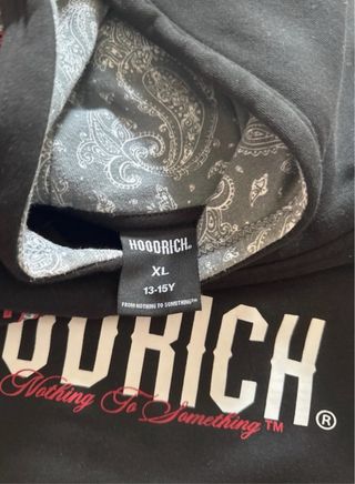 Sudadera Hoodrich Negra como nueva.
talla 13-15 añ