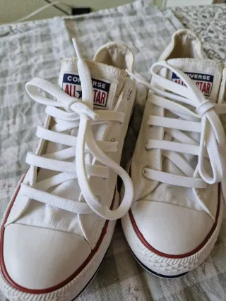 Converse plataforma baja blancas