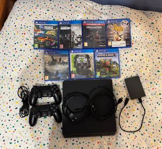 PS4 Slim 1TB + 2 Mandos + 8 Juegos