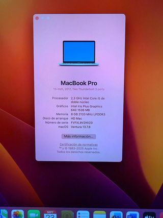 MacBook Pro 13 2017 8GB 256GB
