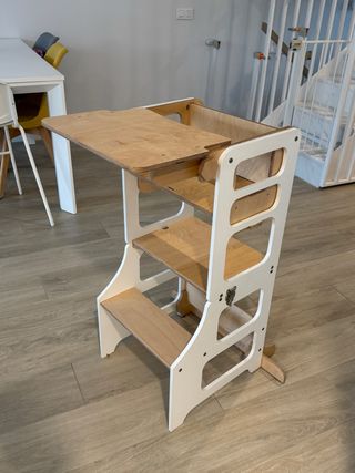 Torre Montessori 3 in 1: torre, seggiolone e tavolo