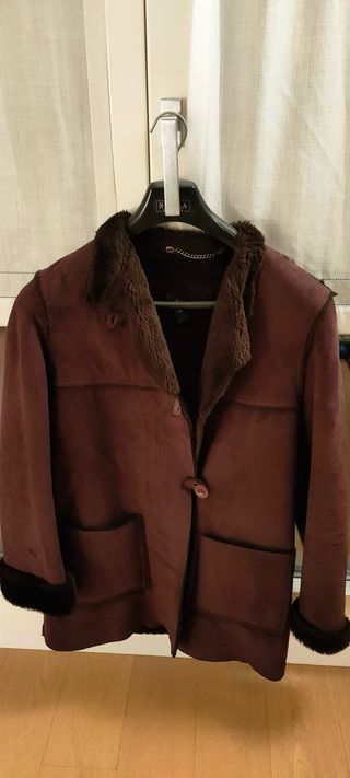 Giaccone scamosciato con interno in pelle tg. 42