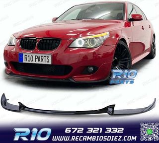 SPOILER LIP BMW E60 E61 07-09 LOOK M5 NEGRO BRILLO