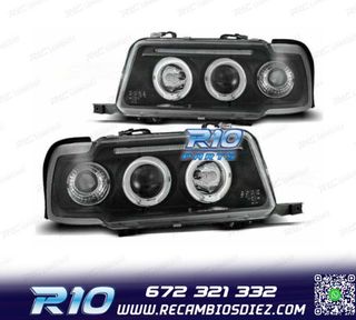 FAROS AUDI 80 91-94 OJOS ANGEL FONDO NEGRO