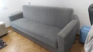 Sofá Cama Gris Plegable