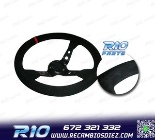 VOLANTE INVERTIDO PIEL VUELTA NEGRO BRAZOS NEGROS Y RIBETE R