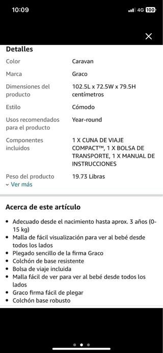 Cuna de viaje plegable