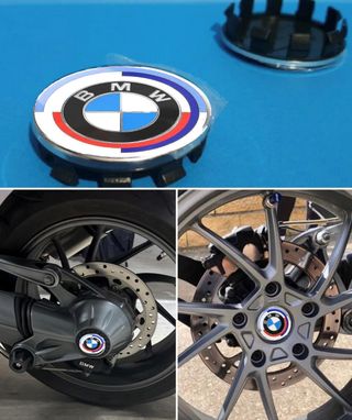 2 Tapas Aniversario Moto BMW Llanta y Cardán