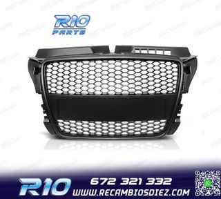 PARRILLA AUDI A3 8P 08-12 LOOK RS3 NEGRO