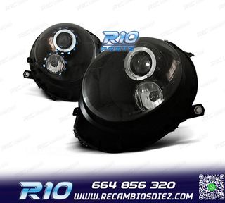 FAROS PARA MINI COOPER R56 R57 06-14 OJOS ANGEL FONDO NEGRO