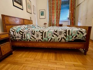 Cassettiera, 2 comodini e letto matrimoniale decò