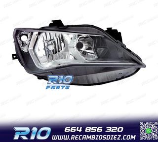 FARO DCH PARA SEAT IBIZA 12-17 FONDO OSCURO + CROMO