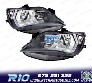 FAROS PARA SEAT IBIZA 12-17 FONDO OSCURO + CROMO