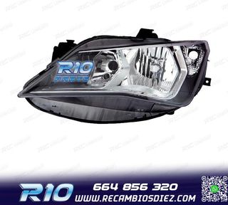 FARO IZQ PARA SEAT IBIZA 12-17 FONDO OSCURO + CROMO