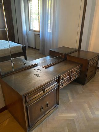 Mueble tocador con espejo madera
