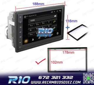 RADIO 9" GPS ANDROID 13 2DIN TÁCTIL BLUETOOTH USB SD