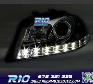 FAROS PARA SEAT IBIZA Y CORDOBA 6L 02-08 LUZ DIURNA LED FOND