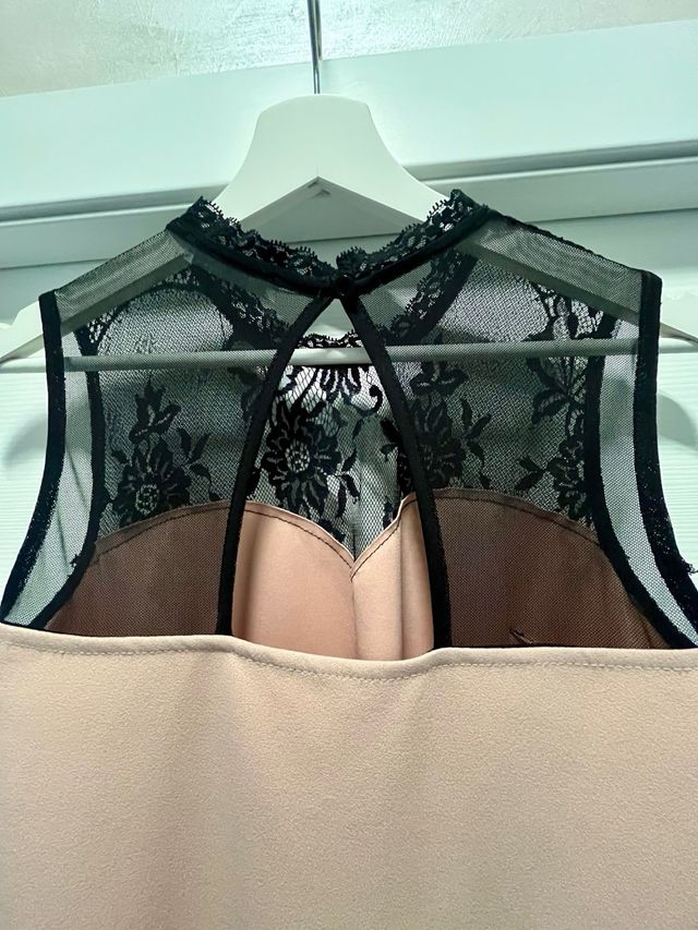Body pizzo nero e beige