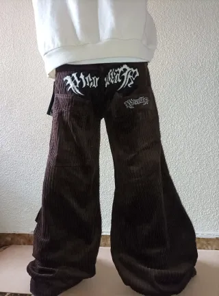 Pantalones anchos Y2K marrones