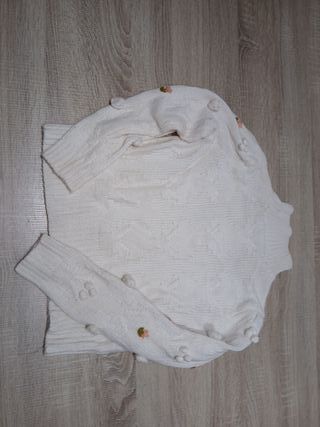 Jersey punto blanco flores XS