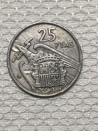 Moneda 25 Ptas 1957 Estrella 61