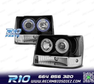 FAROS PARA JEEP GRAND CHEROKEE 93-98 OJOS ANGEL NEGRO