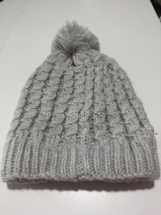 Berretto lana con brillantini grigio/argento