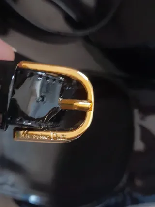 Sandalias  Massimo Dutti negras tacón cuadrado