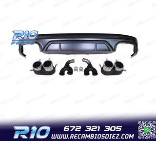 DIFUSOR AUDI Q5 S LINE 18-20 LOOK SQ5 + COLAS ESCAPE CROMO