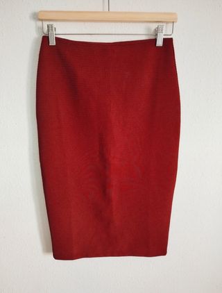 Falda de tubo roja pin up Zara