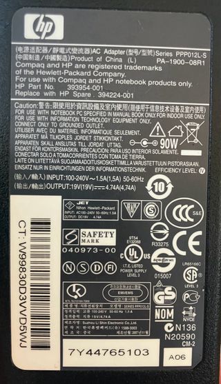 Cargador HP Original Portátil