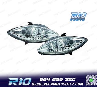 FAROS SEAT LEON ALTEA TOLEDO 04-09 FONDO CROMO LUZ DIURNA LE