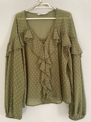 Blusa Zara verde talla L
