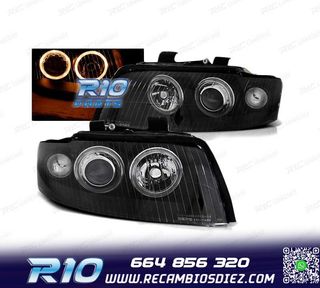 FAROS OJOS ANGEL PARA AUDI A4 00-04 FONDO NEGRO XENON D1S