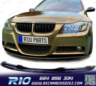 SPOILER LIP BMW E90 E91 05-08 PACK M NEGRO BRILLO