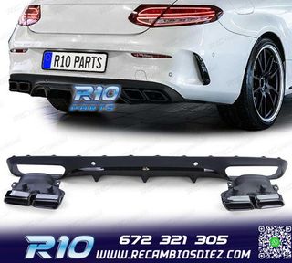 DIFUSOR MERCEDES CLASE C C205 COUPÉ 15-18 LOOK AMG PDC NEGR