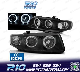 FAROS SEAT LEON TOLEDO 1M 99-05 OJOS ANGEL CCFL FONDO NEGRO