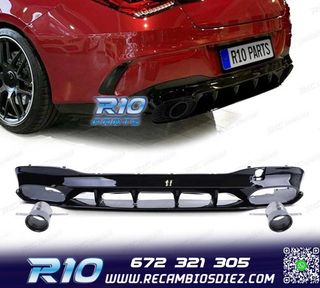 DIFUSOR MERCEDES CLA C118 19- AMG NEGRO BRILLO + COLAS ESCAP